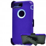 Premium Armor Heavy Duty Case with Clip for iPhone 8 / 7 / 6S / 6 (Purple Blue)